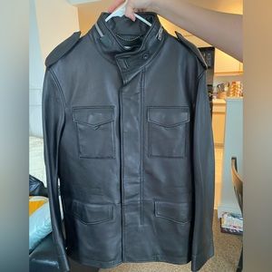 Black Leather Coach Jacket